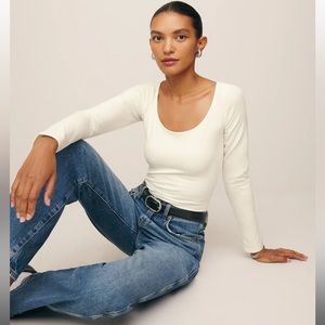 Deep scoopneck sweater